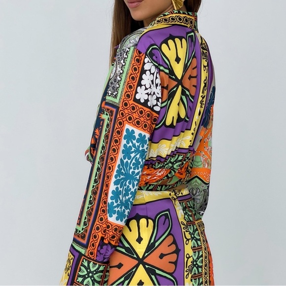 ZARA Printed Cropped Blouse BNWT - Picture 3 of 6